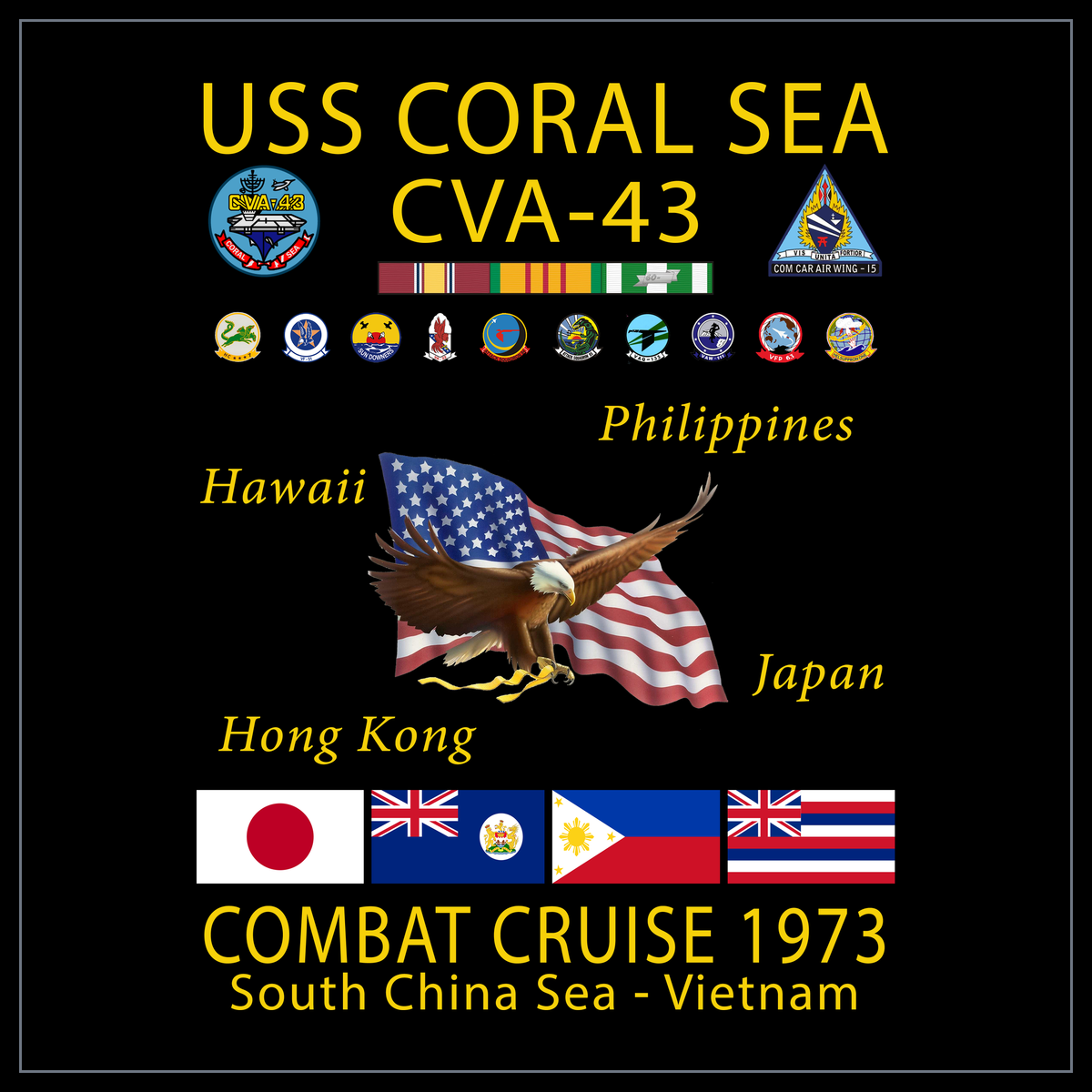 USS Coral Sea CVA/CV-43 1973 cruise design
