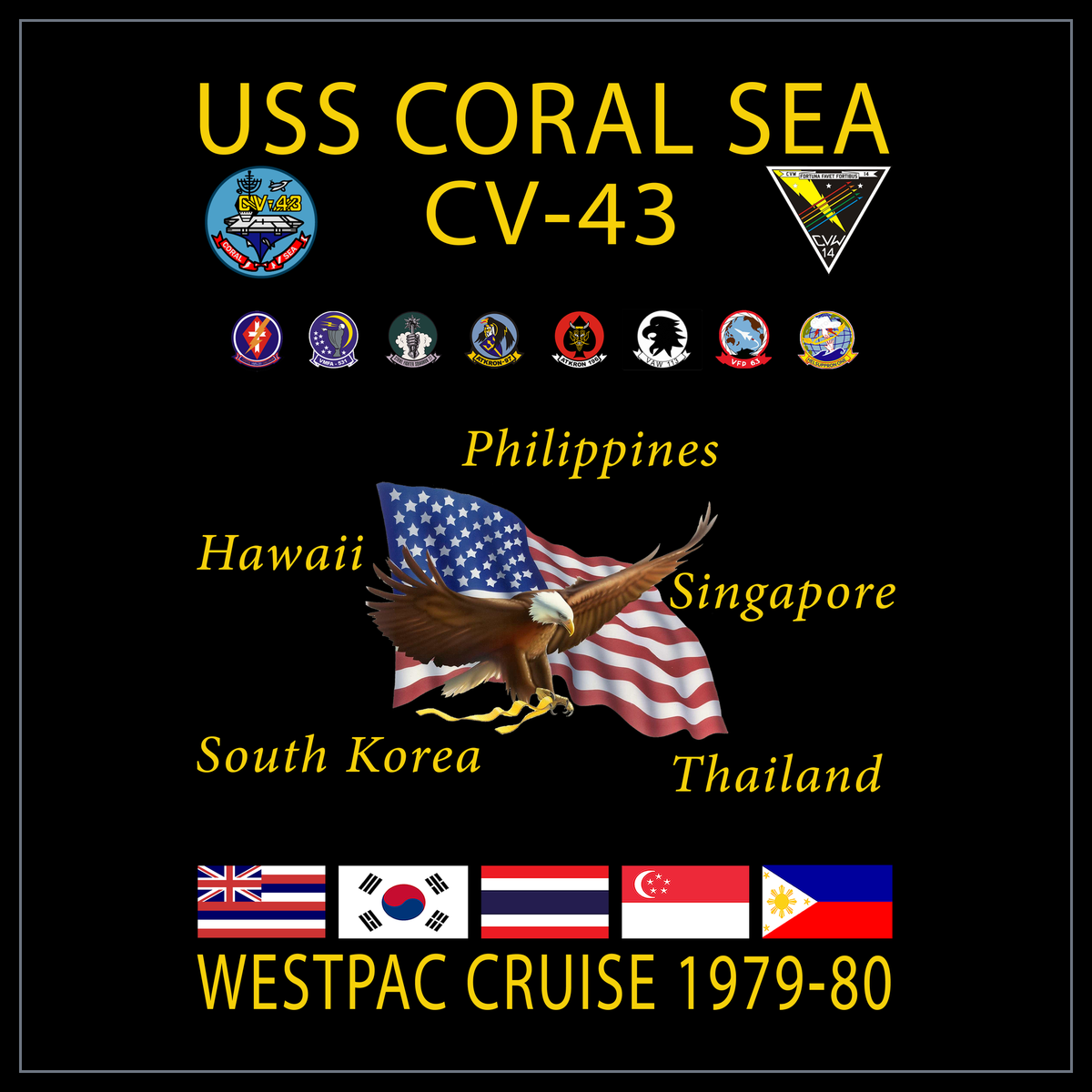 USS Coral Sea CVA/CV-43 1979-80 cruise design