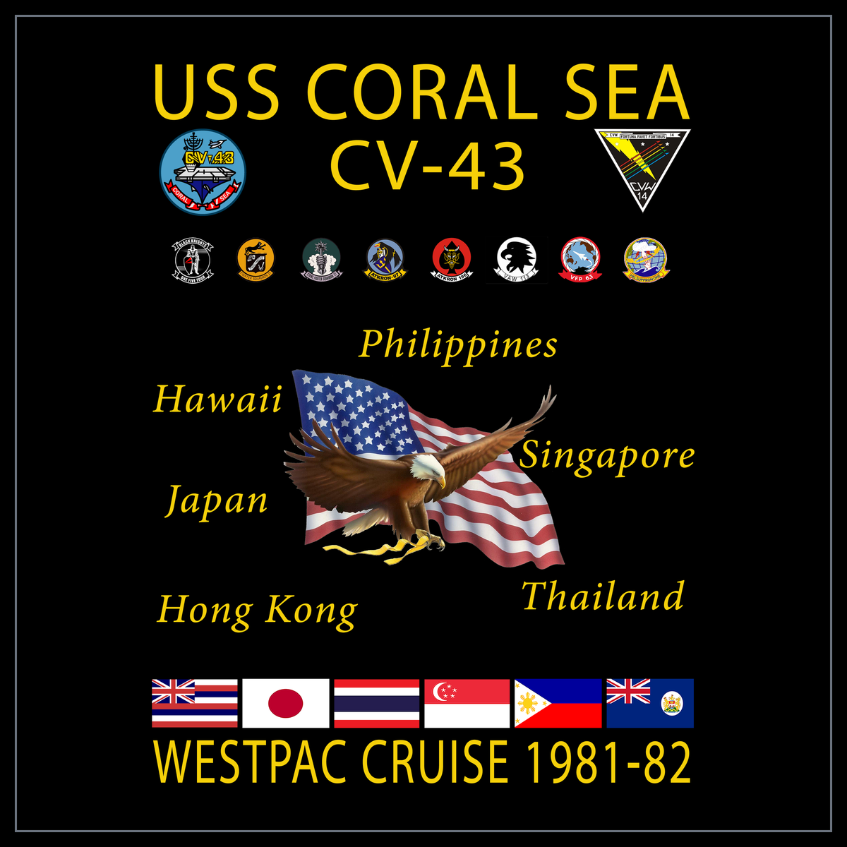 USS Coral Sea CVA/CV-43 1981-82 cruise design