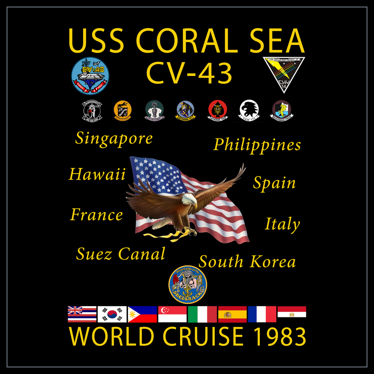 USS Coral Sea CVA/CV-43 1983 cruise design