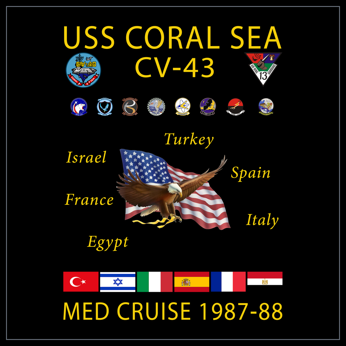 USS Coral Sea CVA/CV-43 1987-88 cruise design