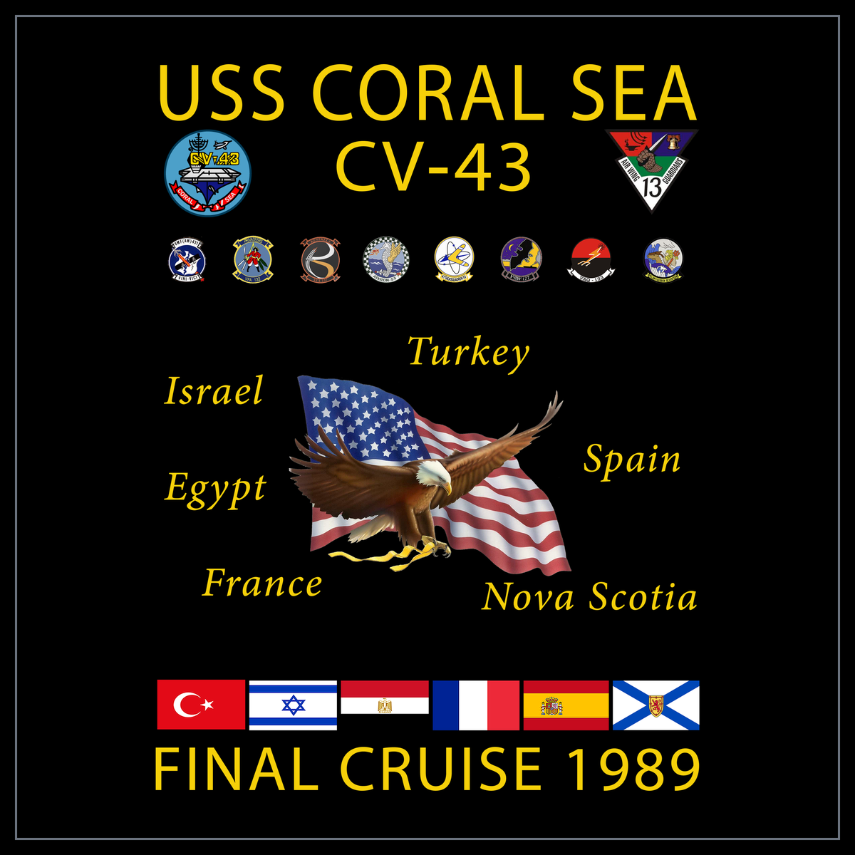 USS Coral Sea CVA/CV-43 1989 cruise design