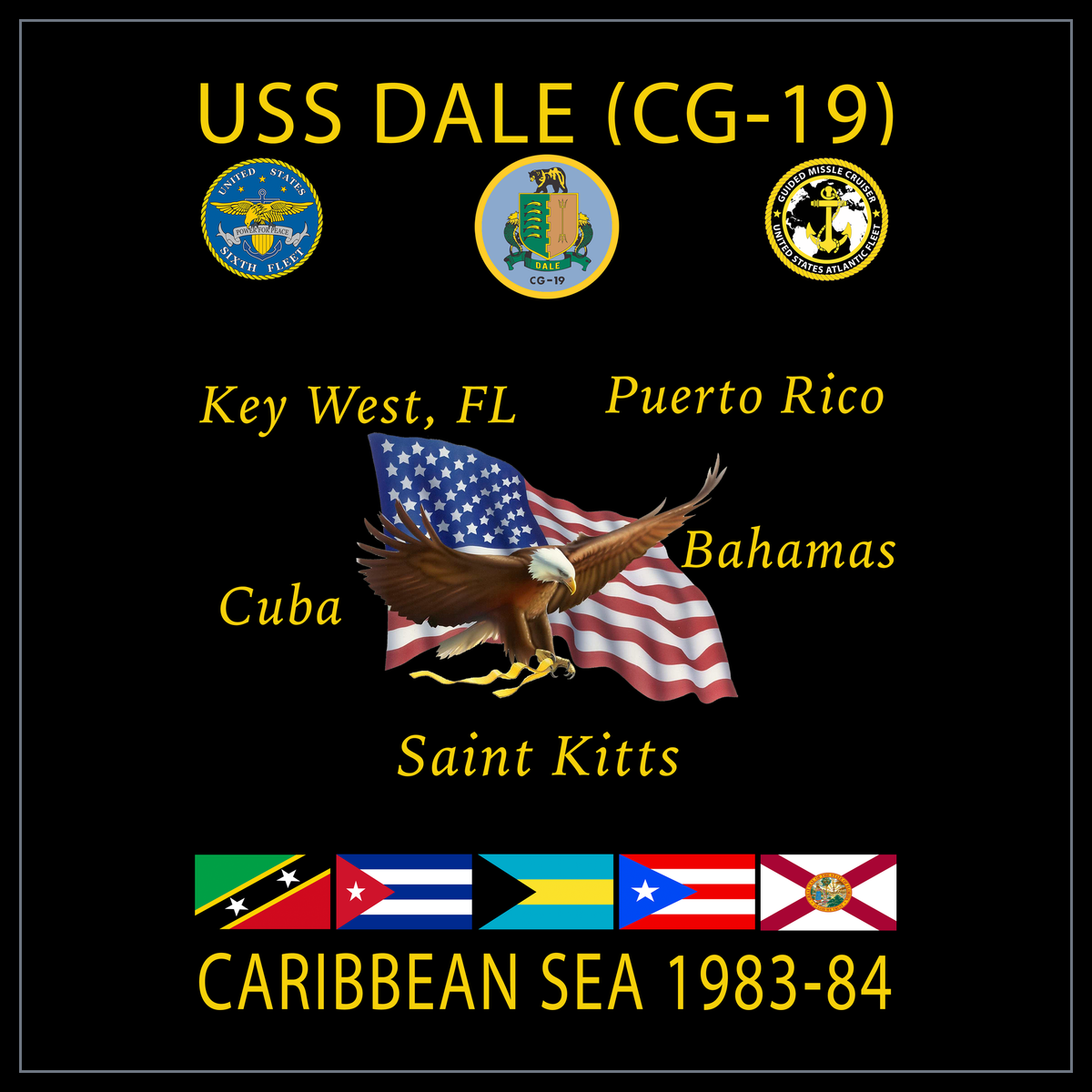 USS Dale CG-19 1983-84 Caribbean cruise design