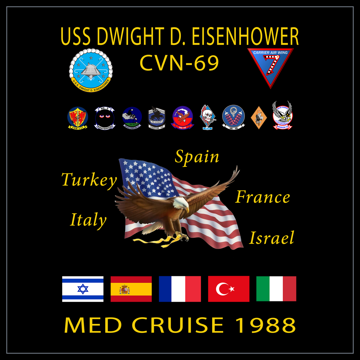 USS Dwight D. Eisenhower CVN-69 1988 cruise design