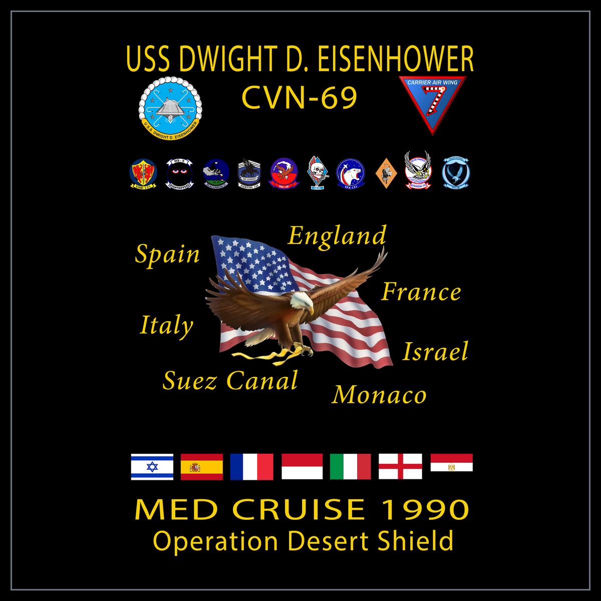 USS Dwight D. Eisenhower CVN-69 1990 cruise design