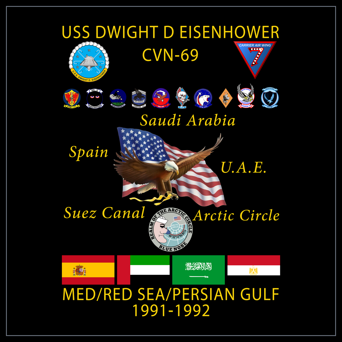 USS Dwight D. Eisenhower CVN-69 1991-92 cruise design