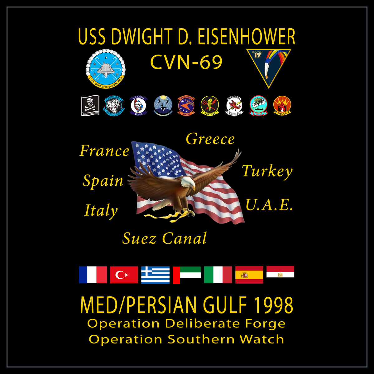 USS Dwight D. Eisenhower CVN-69 1998 cruise design