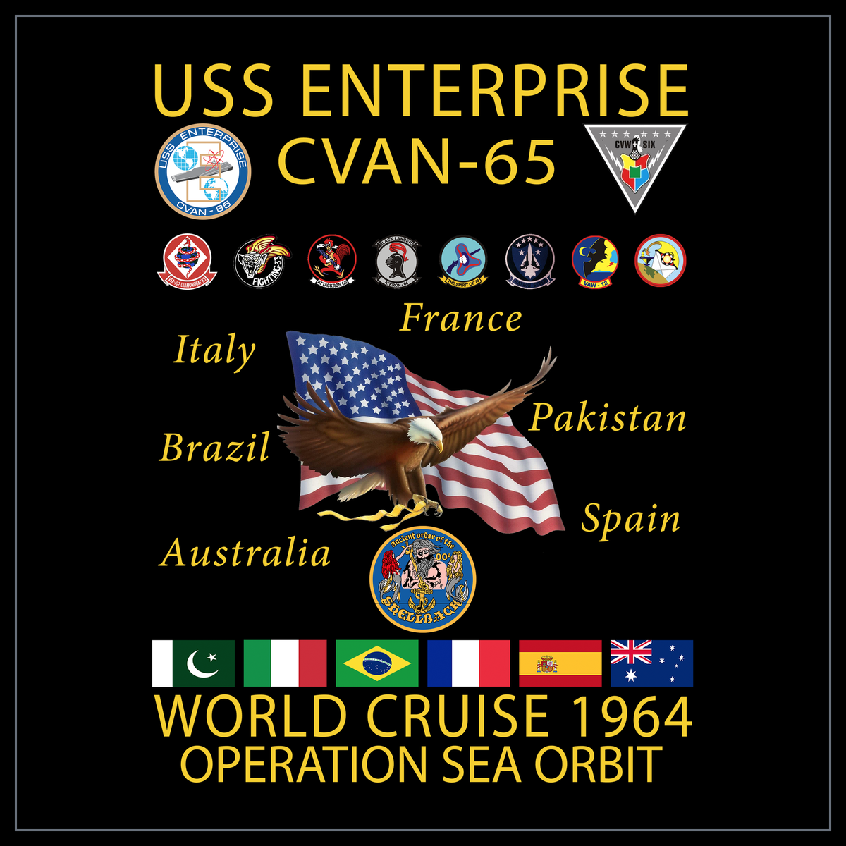 USS Enterprise CVAN/CVN-65 1964 cruise design