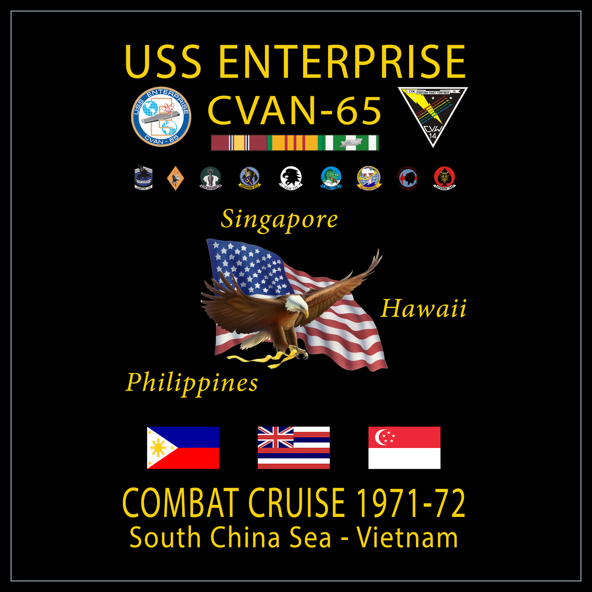 USS Enterprise CVAN/CVN-65 1971-72 cruise design
