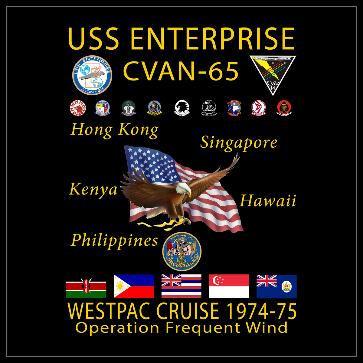 USS Enterprise CVAN/CVN-65 1974-75 cruise design