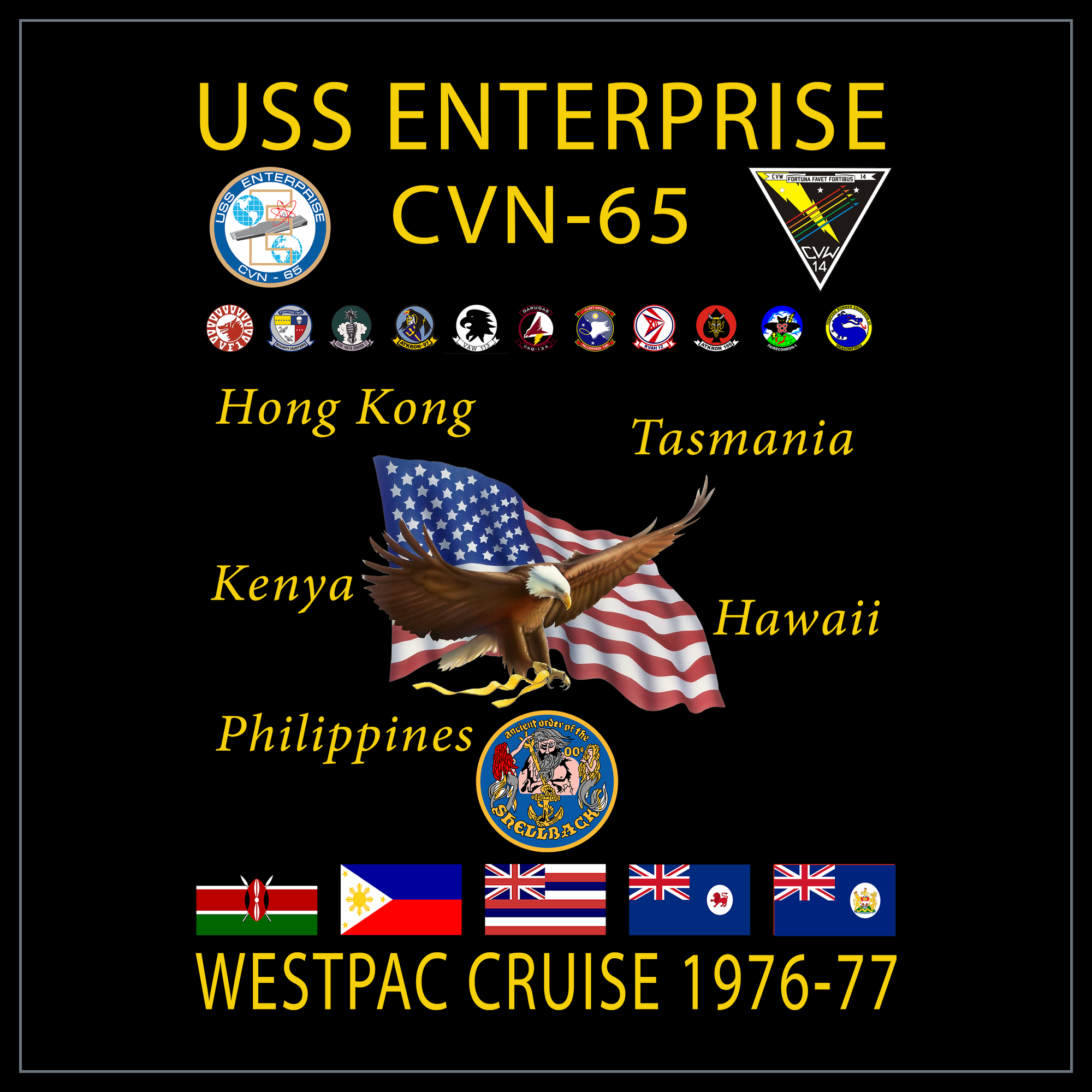 USS Enterprise CVAN/CVN-65 1976-77 cruise design