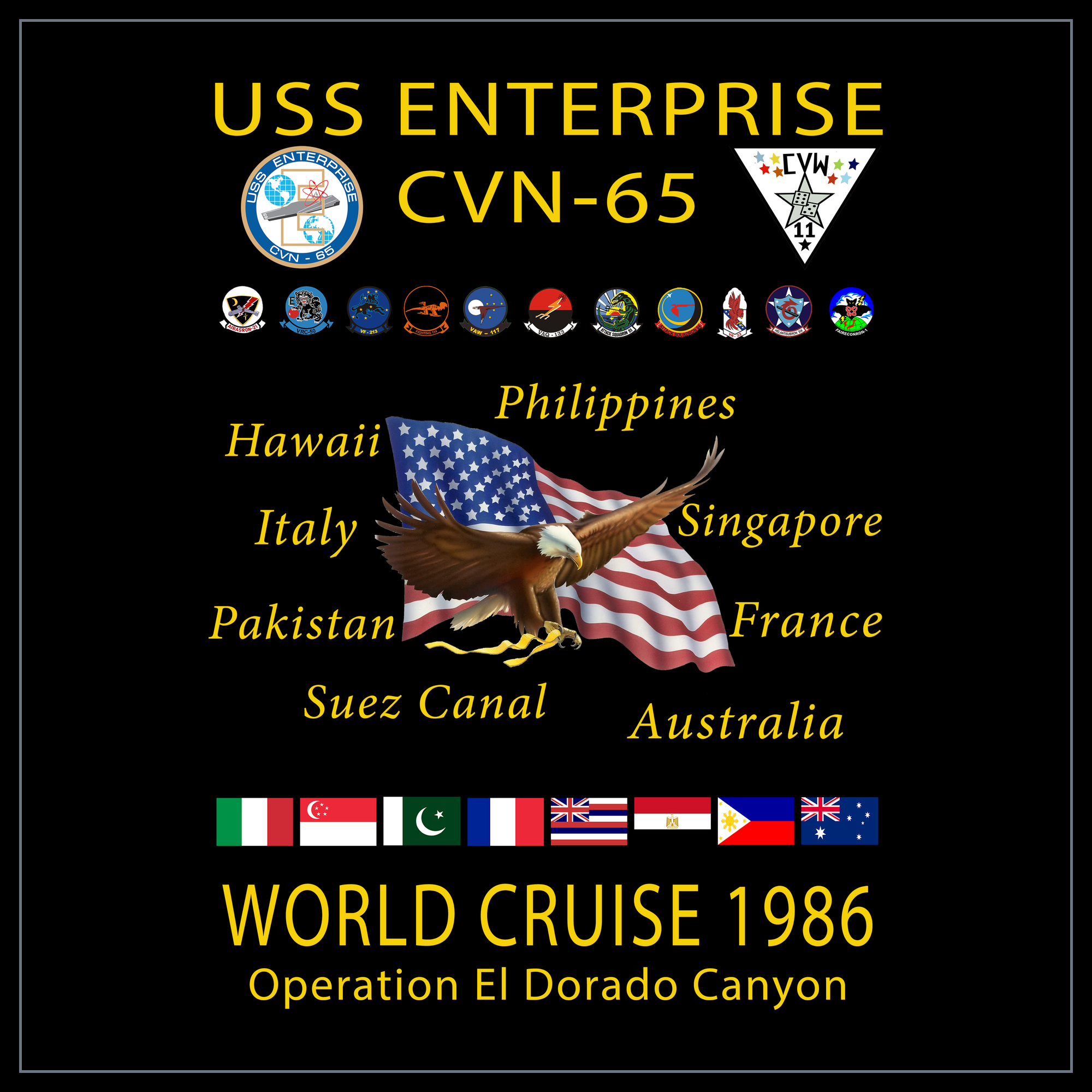 USS Enterprise CVAN/CVN-65 1986 cruise design