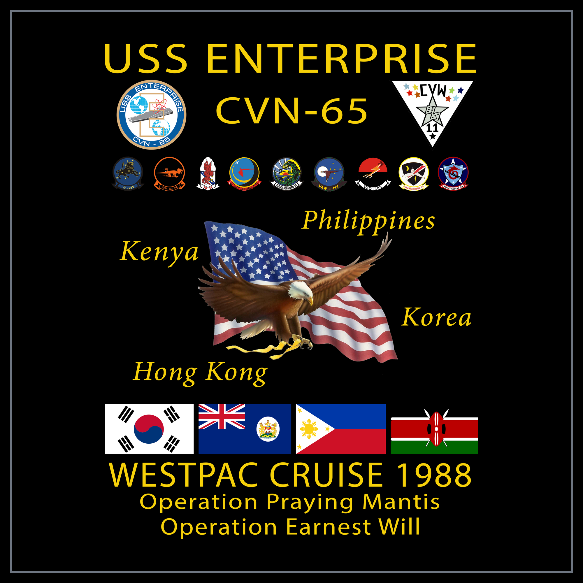 USS Enterprise CVAN/CVN-65 1988 cruise design
