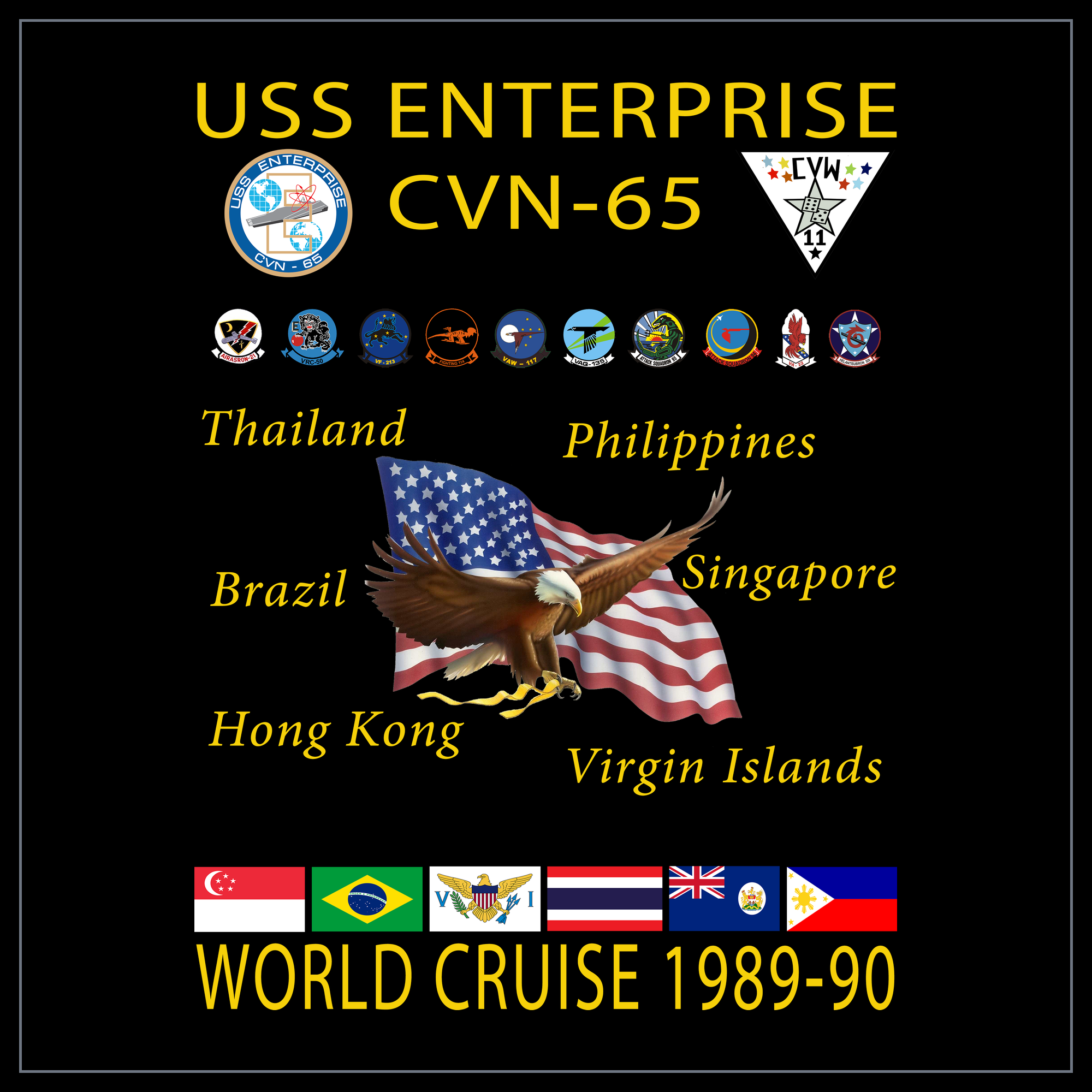 USS Enterprise CVAN/CVN-65 1989-90 cruise design