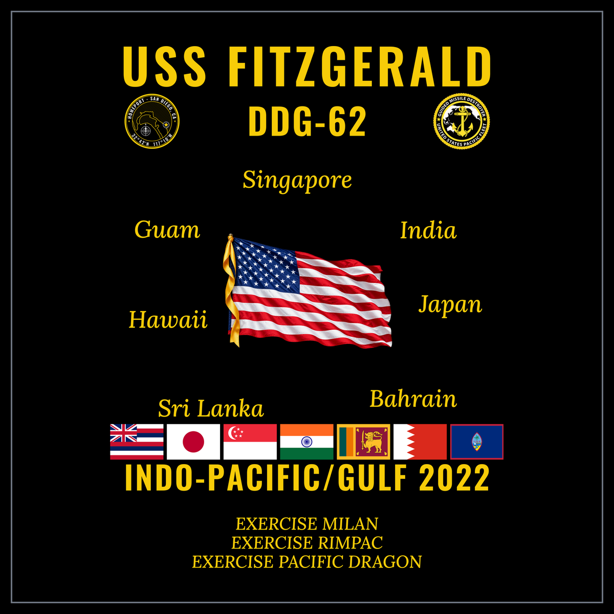 USS Fitzgerald (DDG-62) 2022 Indo-pacific/Gulf cruise design