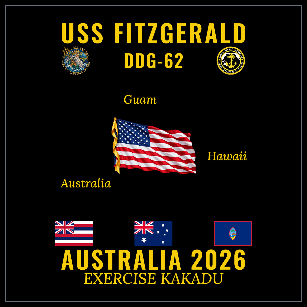 USS Fitzgerald (DDG-62) 2026 Australia cruise design