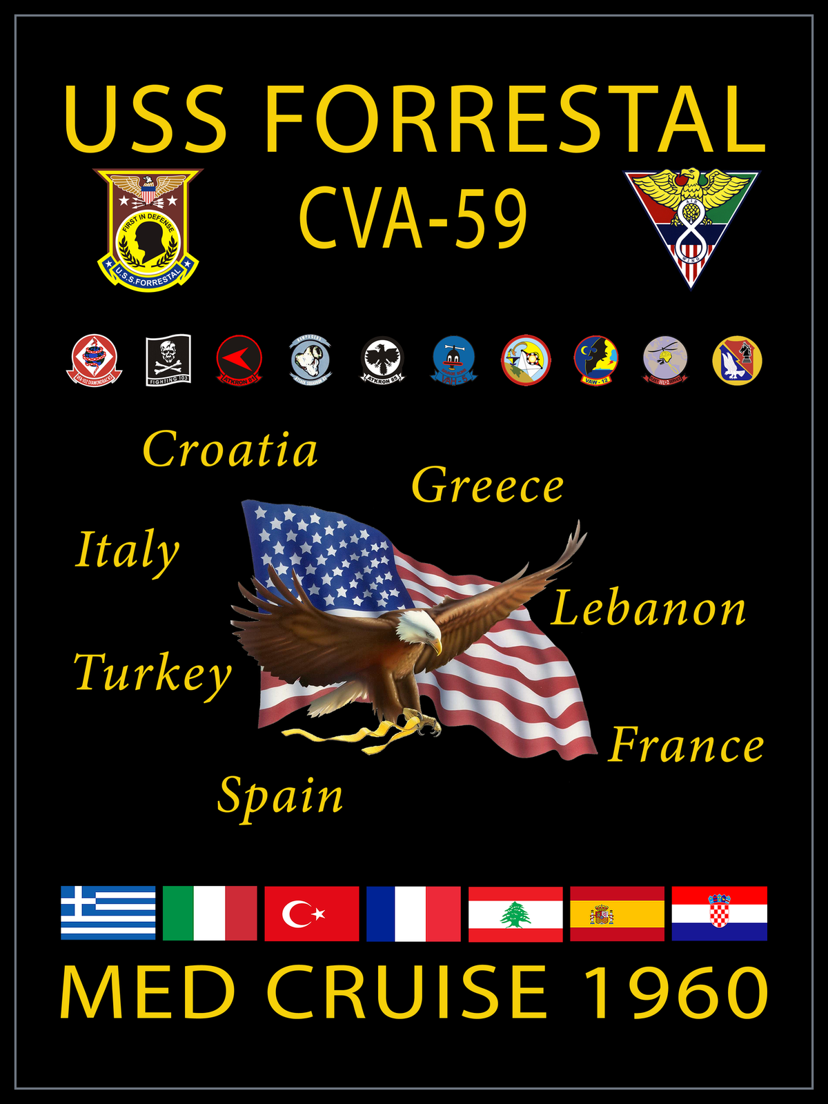 USS Forrestal CVA/CV-59 1960 cruise design