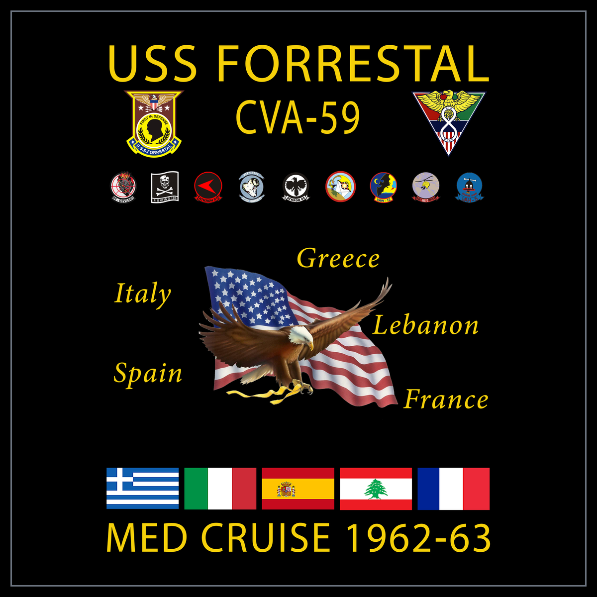 USS Forrestal CVA/CV-59 1962-63 cruise design