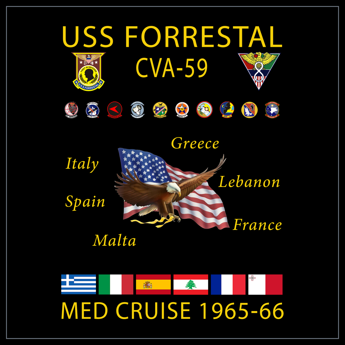USS Forrestal CVA/CV-59 1965-66 cruise design
