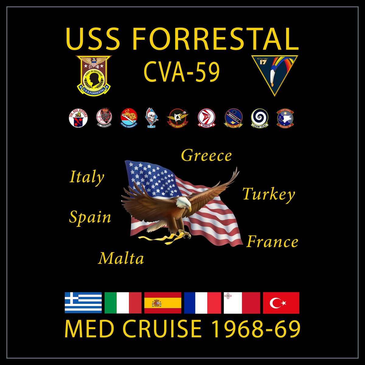 USS Forrestal CVA/CV-59 1968-69 cruise design