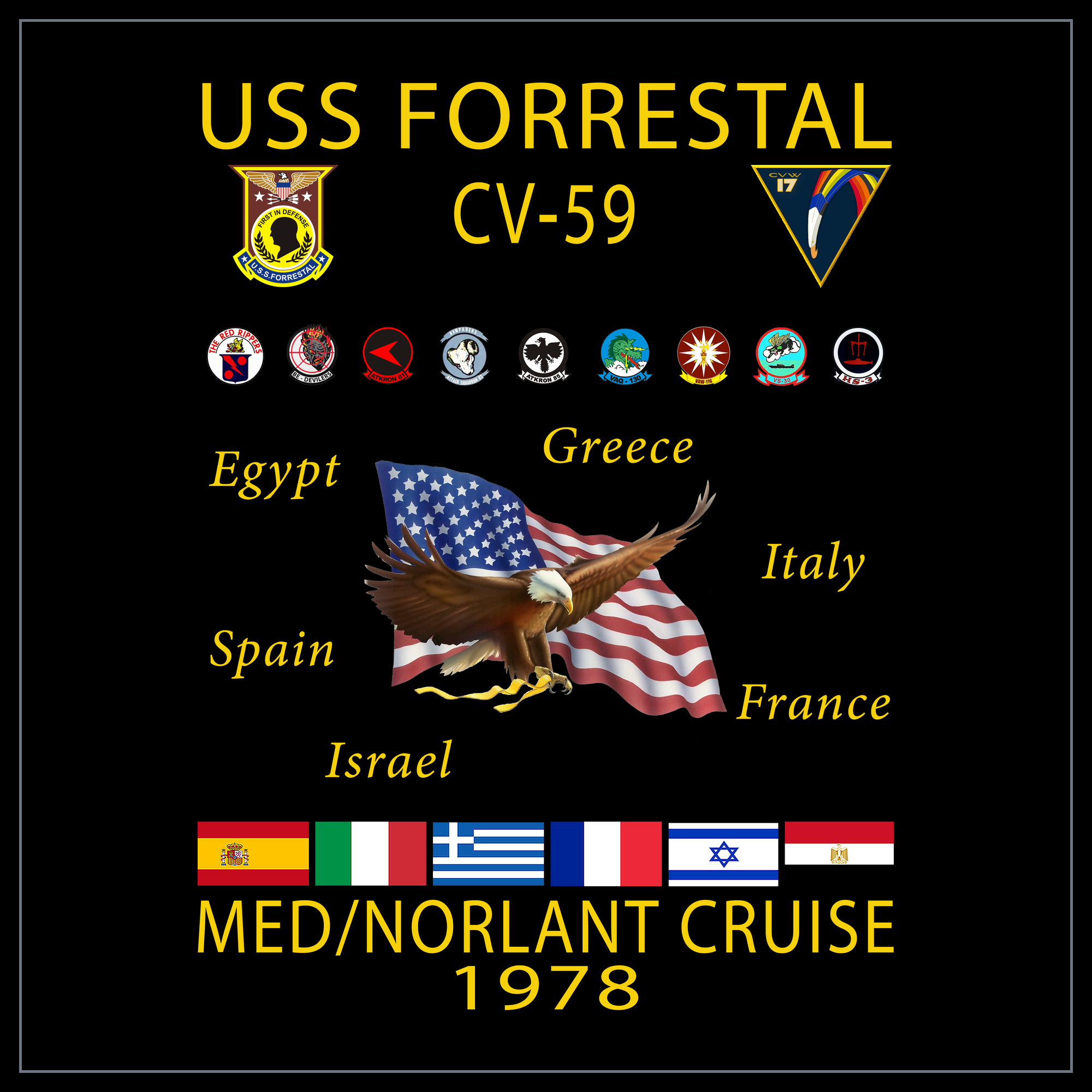 USS Forrestal CVA/CV-59 1978 cruise design