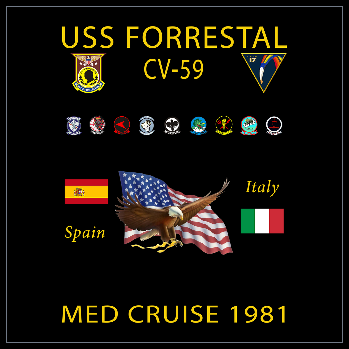 USS Forrestal CVA/CV-59 1981 cruise design