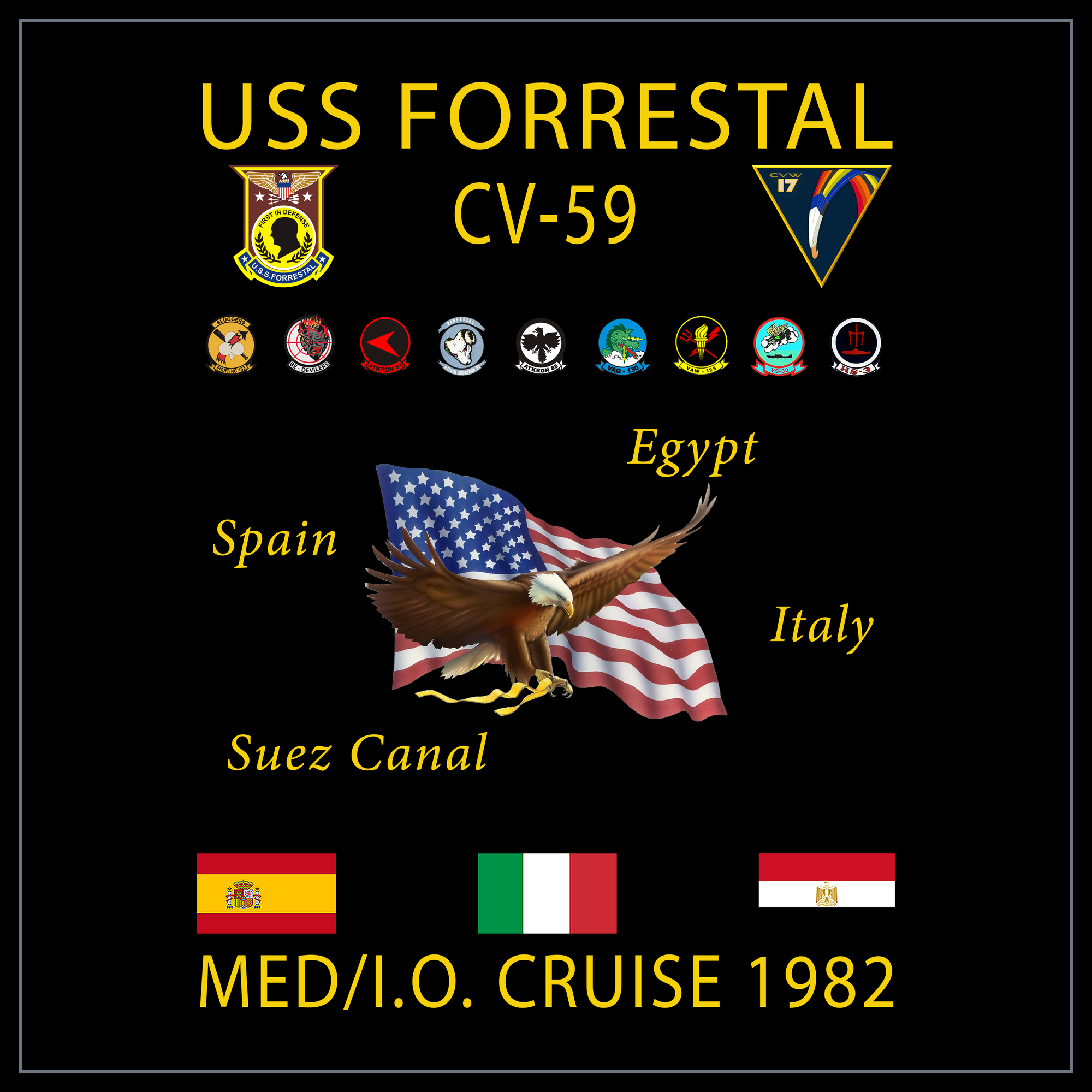 USS Forrestal CVA/CV-59 1982 cruise design