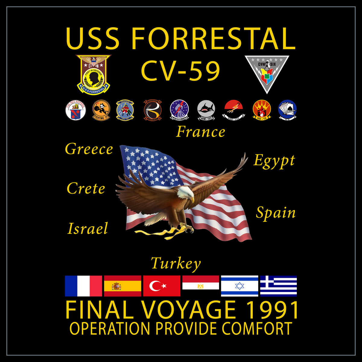 USS Forrestal CVA/CV-59 1991 cruise design