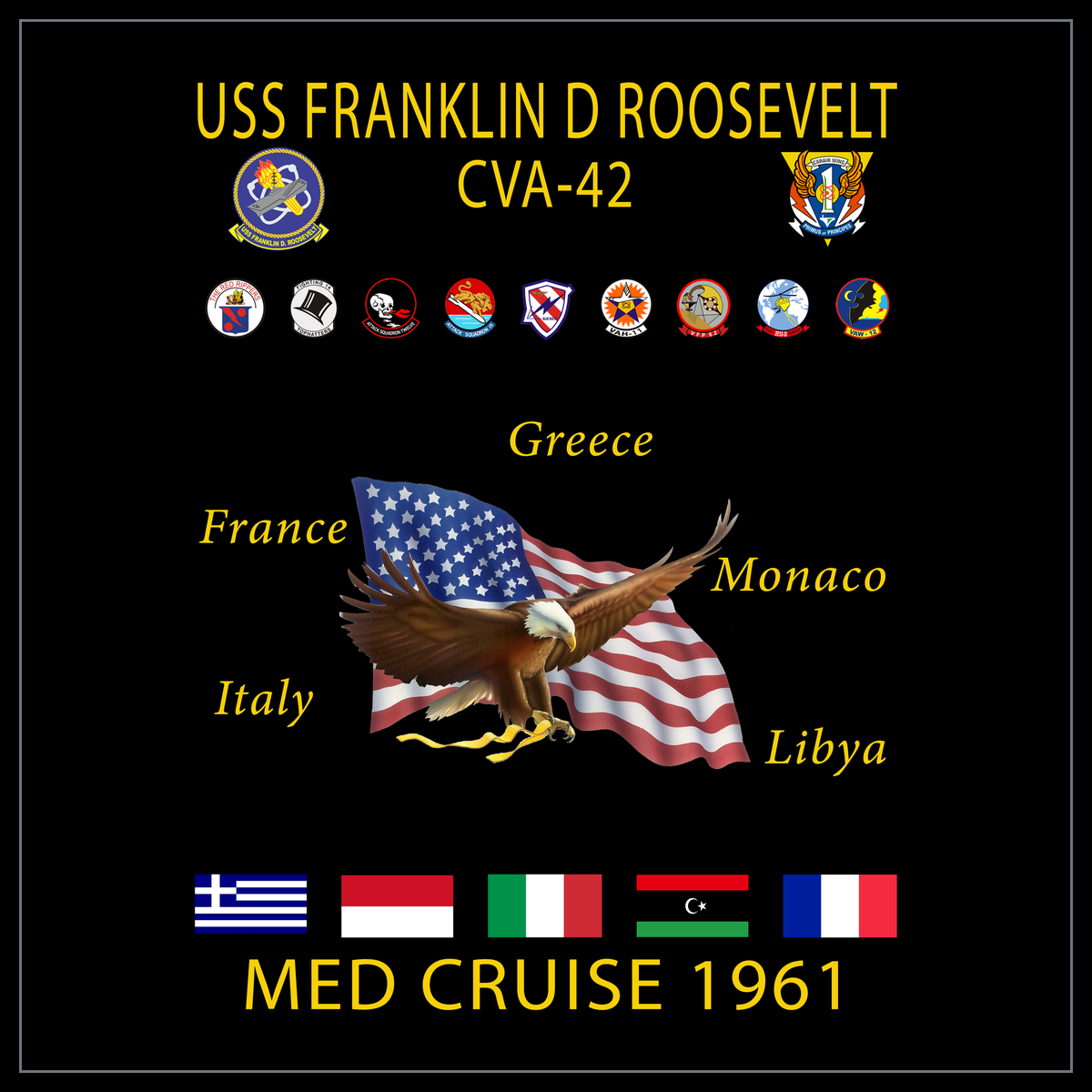 USS Franklin D. Roosevelt CVA-42 1961 cruise design