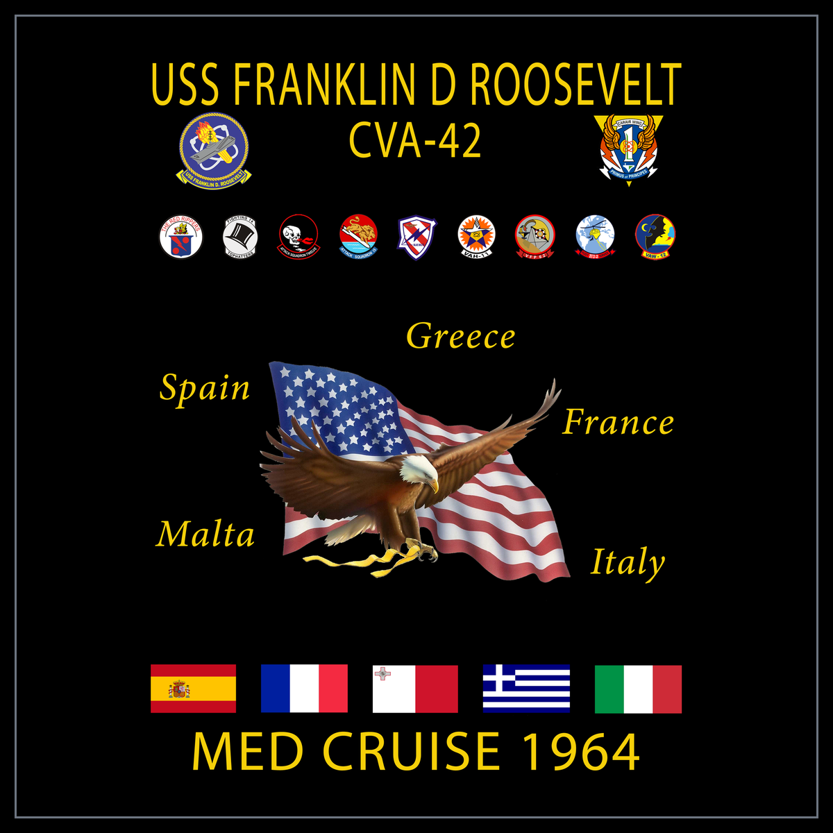 USS Franklin D. Roosevelt CVA-42 1964 cruise design