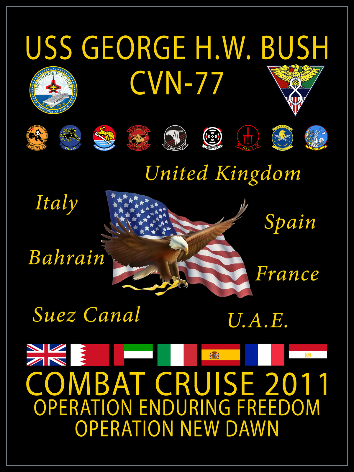 USS George H.W. Bush CVN-77 2011 cruise design