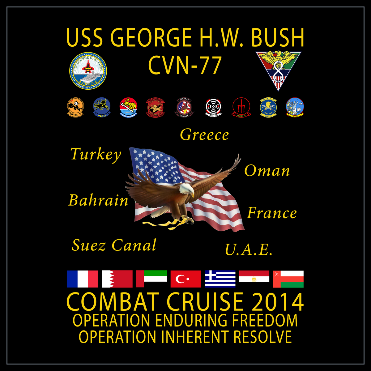 USS George H.W. Bush CVN-77 2014 cruise design