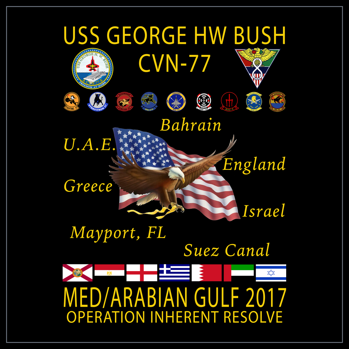 USS George H.W. Bush CVN-77 2017 cruise design