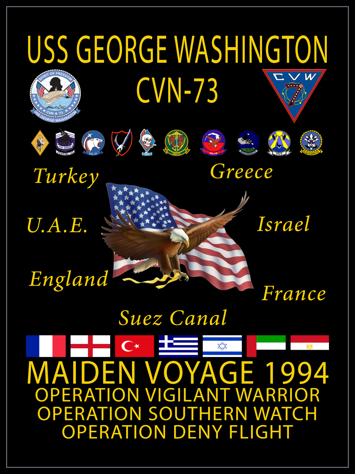 USS George Washington CVN-73 1994 cruise design