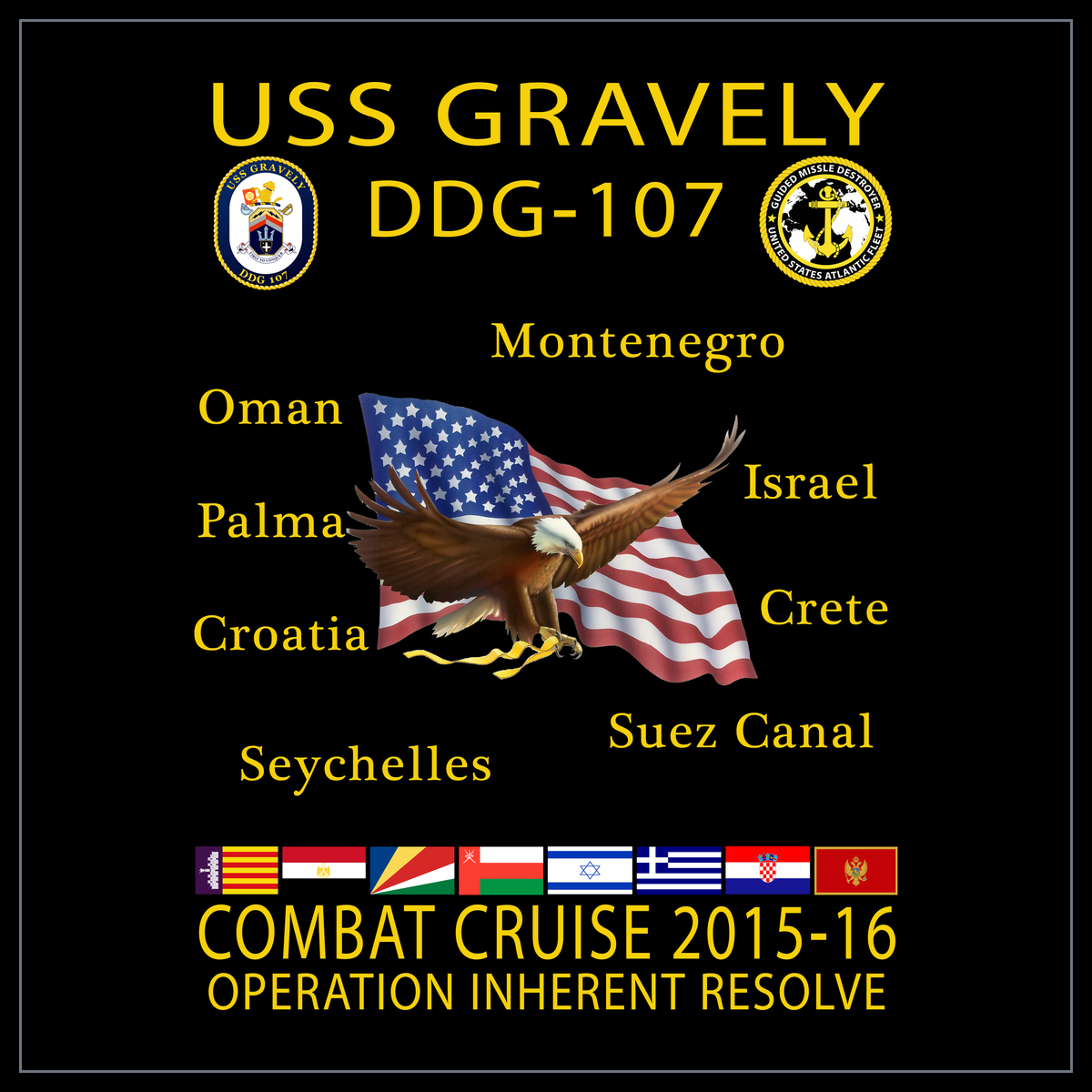 USS Gravely DDG-107 2015-16 cruise design