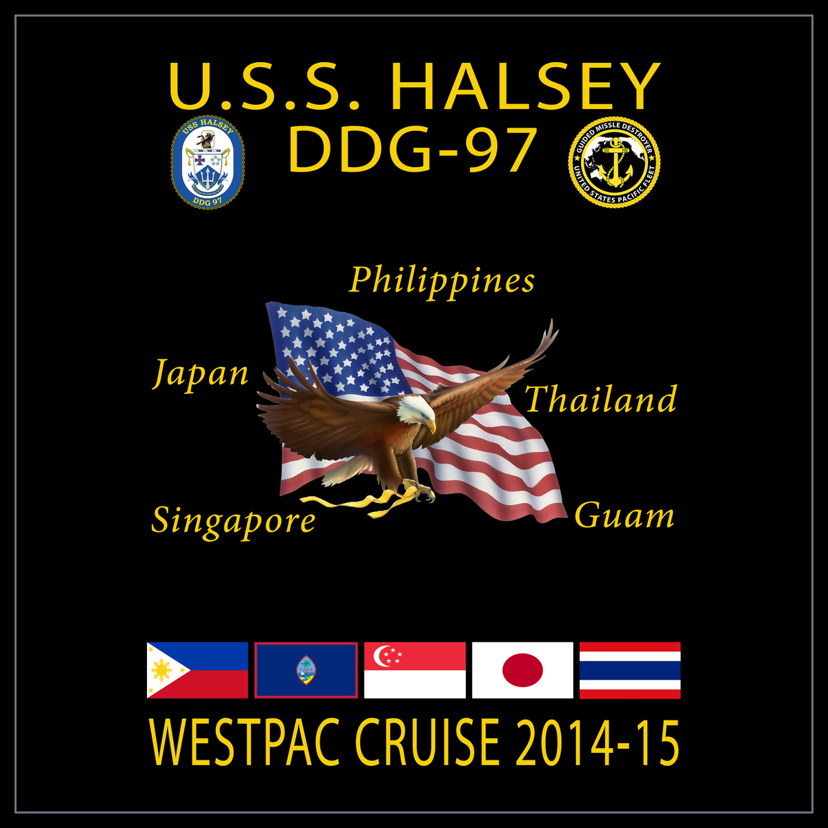 USS Halsey DDG-97 2014-15 cruise design