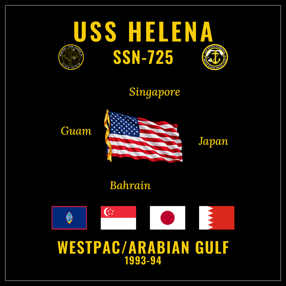 USS Helena (SSN-725) 1993-94 cruise design