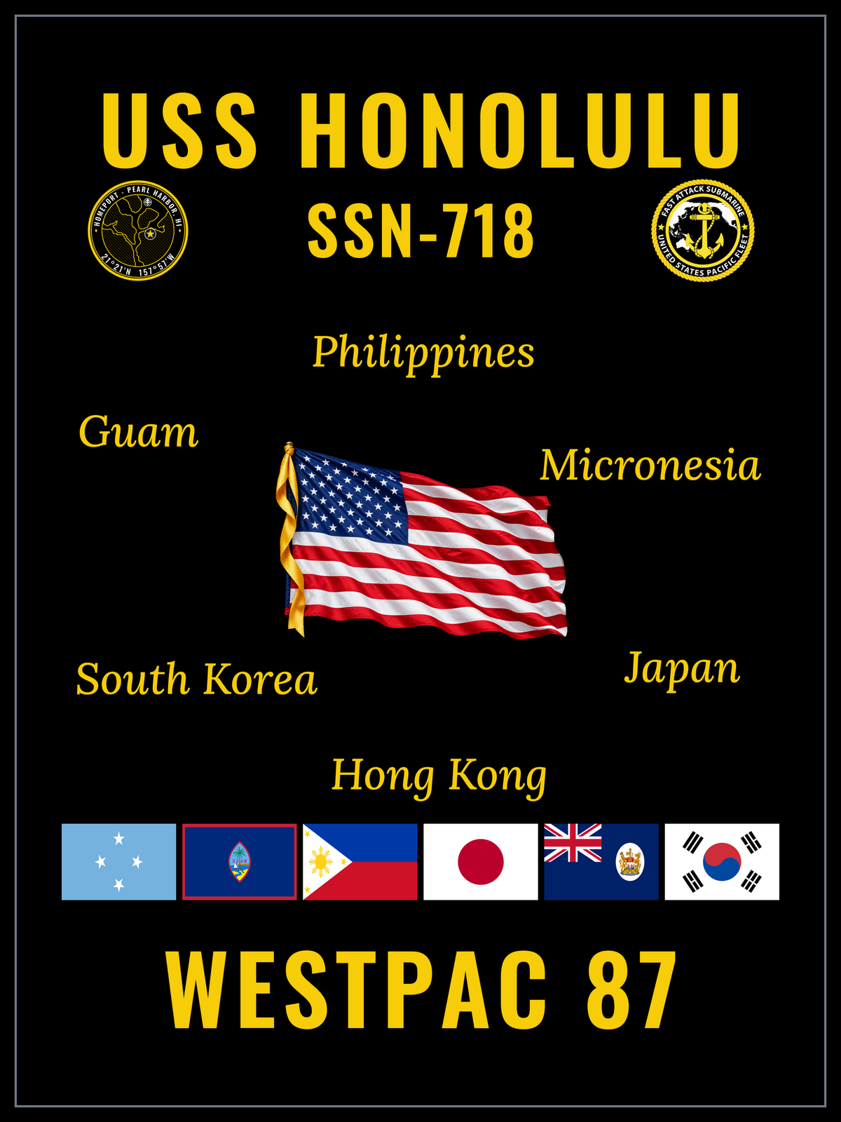 USS Honolulu SSN-718 1987 cruise design