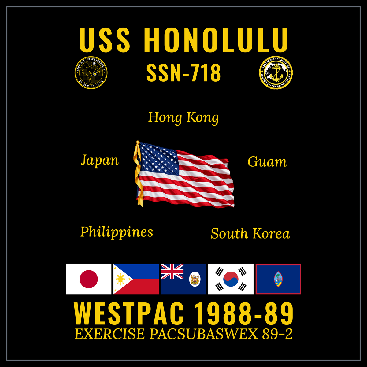 USS Honolulu SSN-718 1988-89 cruise design