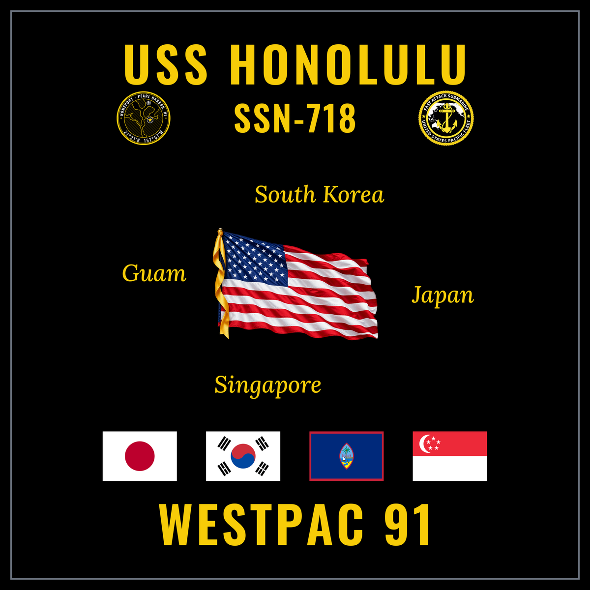USS Honolulu SSN-718 1991 cruise design