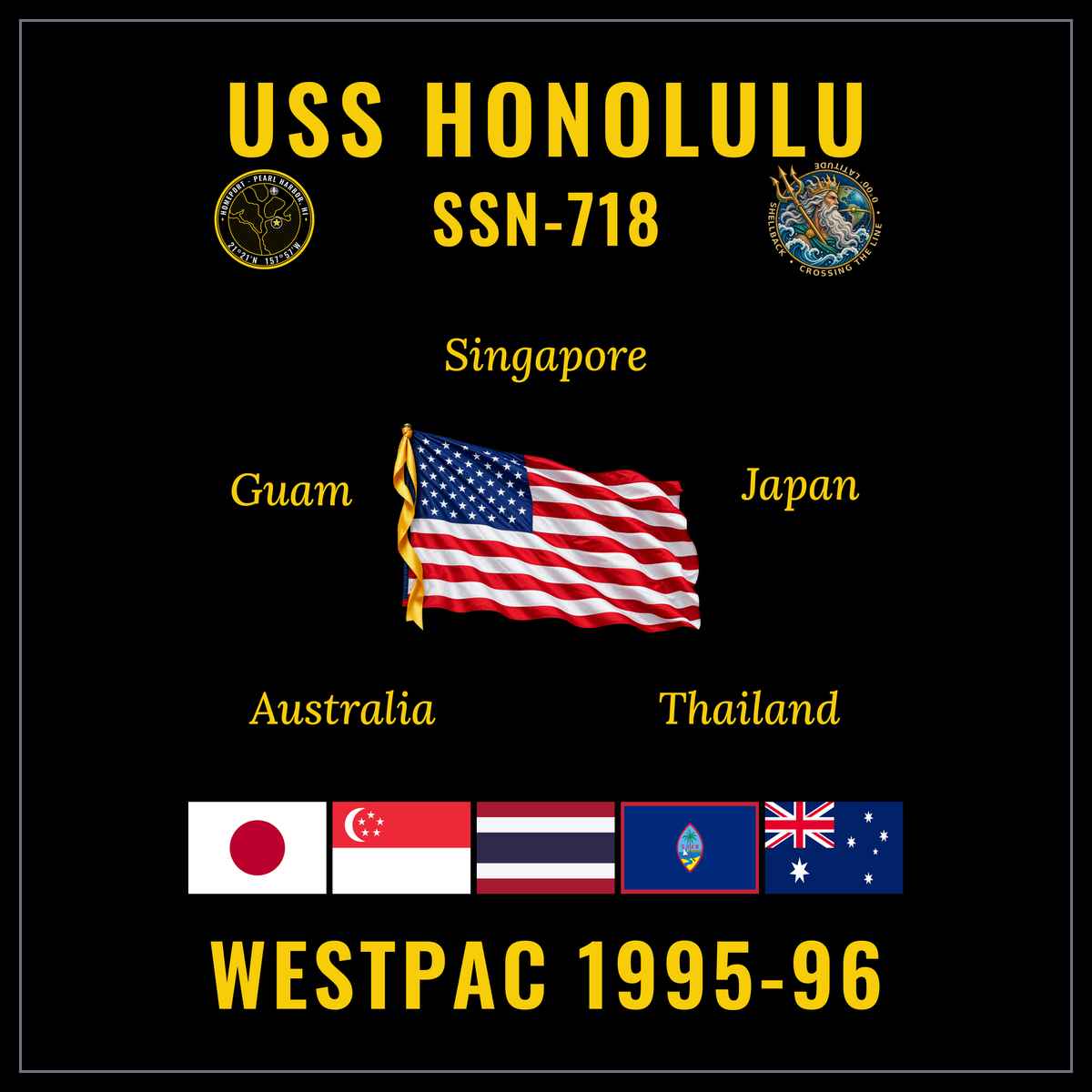 USS Honolulu SSN-718 1995-96 cruise design