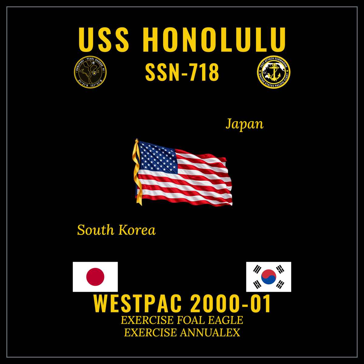 USS Honolulu (SSN-718) 2000-01 WestPac cruise design