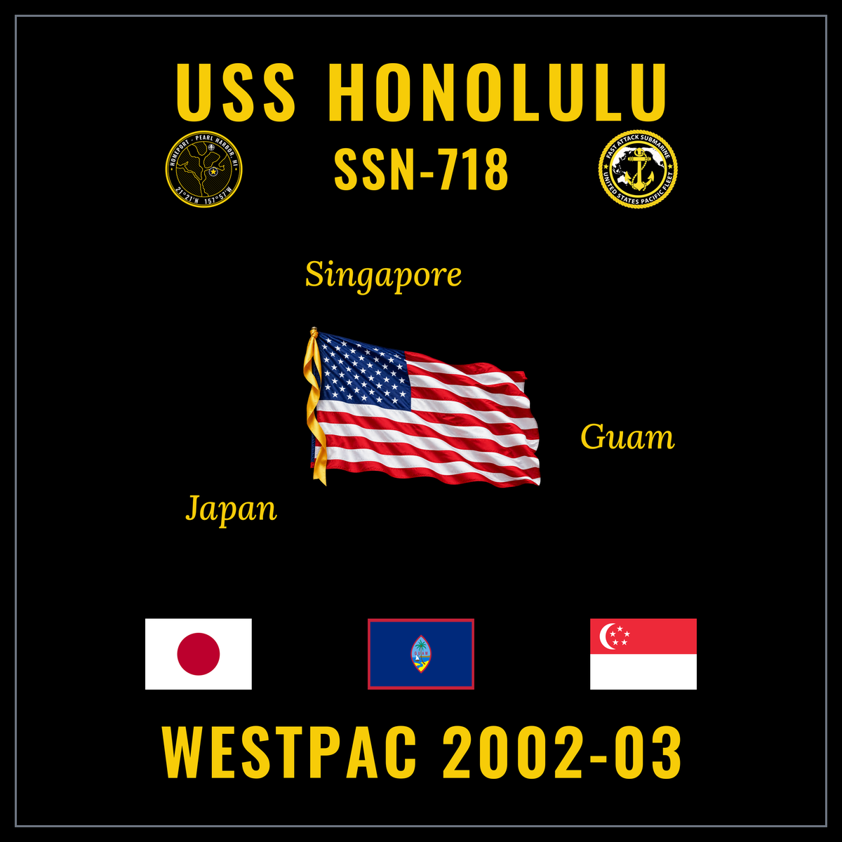 USS Honolulu SSN-718 2002-03 cruise design