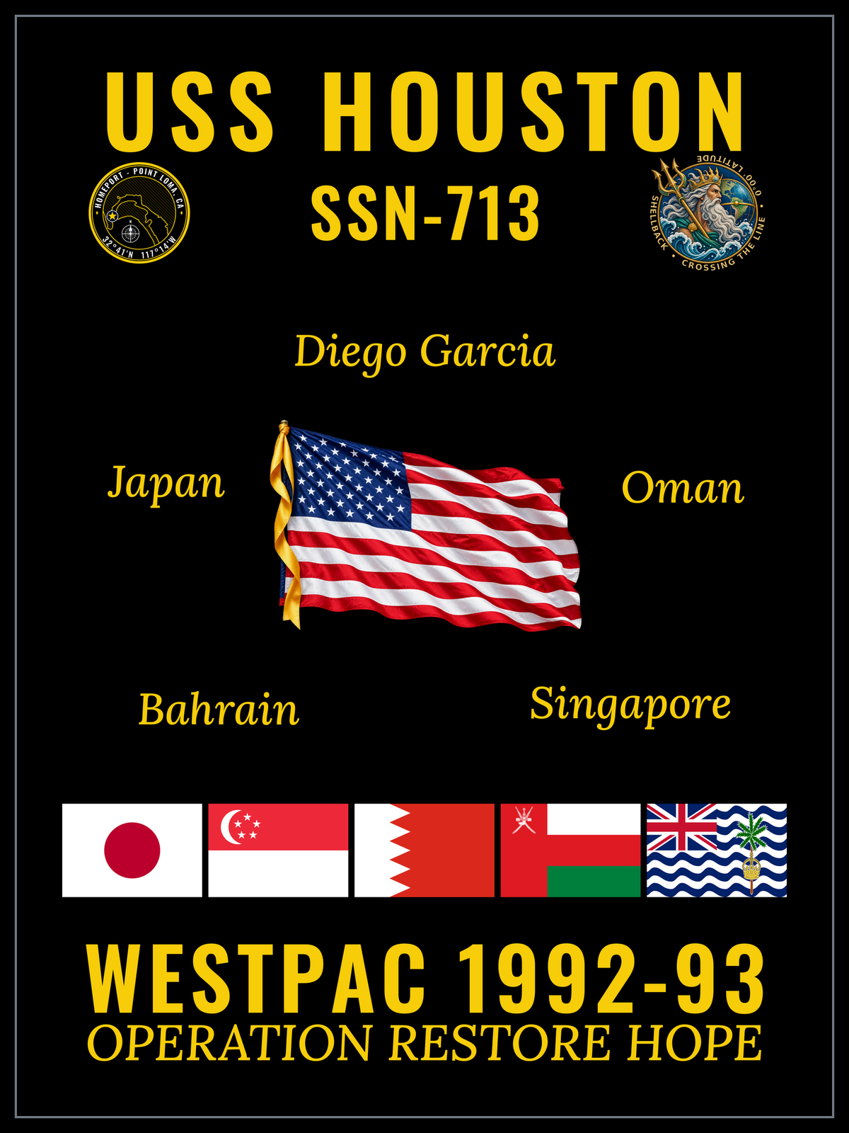 USS Houston (SSN-713) 1992-93 cruise design