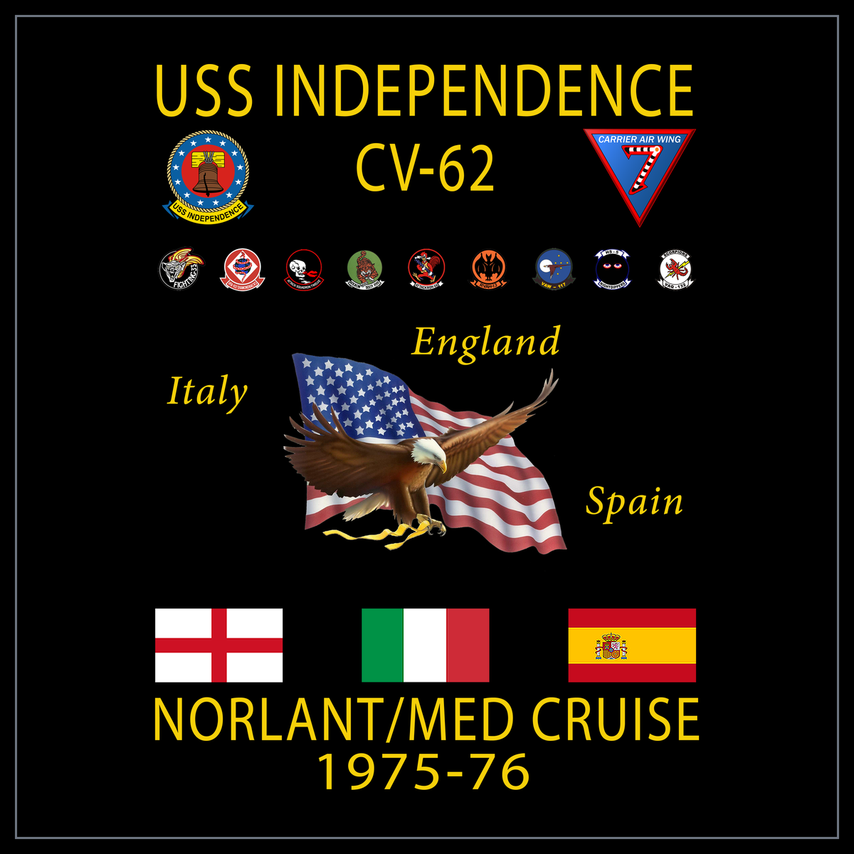 USS Independence CV-62 1975-76 cruise design