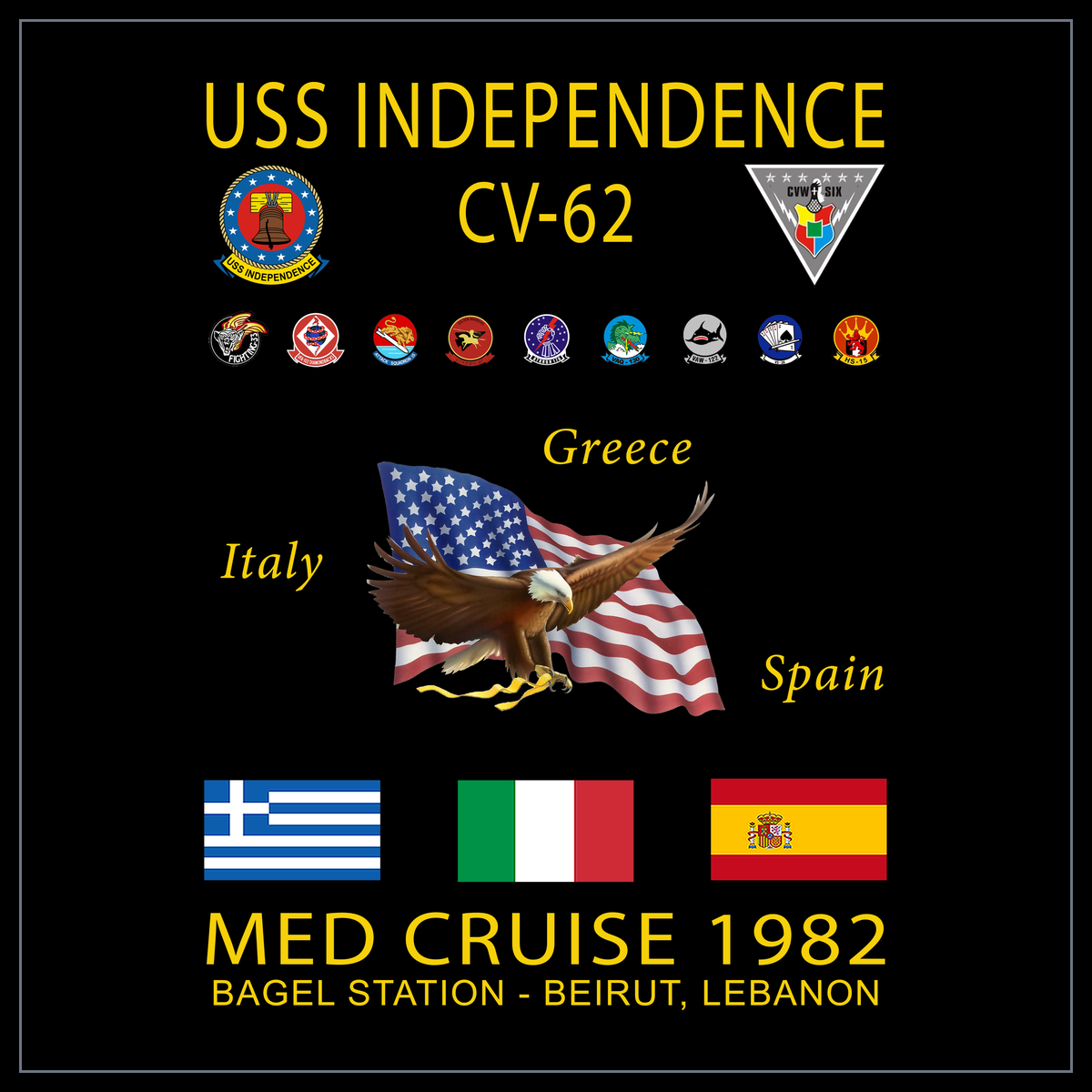 USS Independence CV-62 1982 cruise design