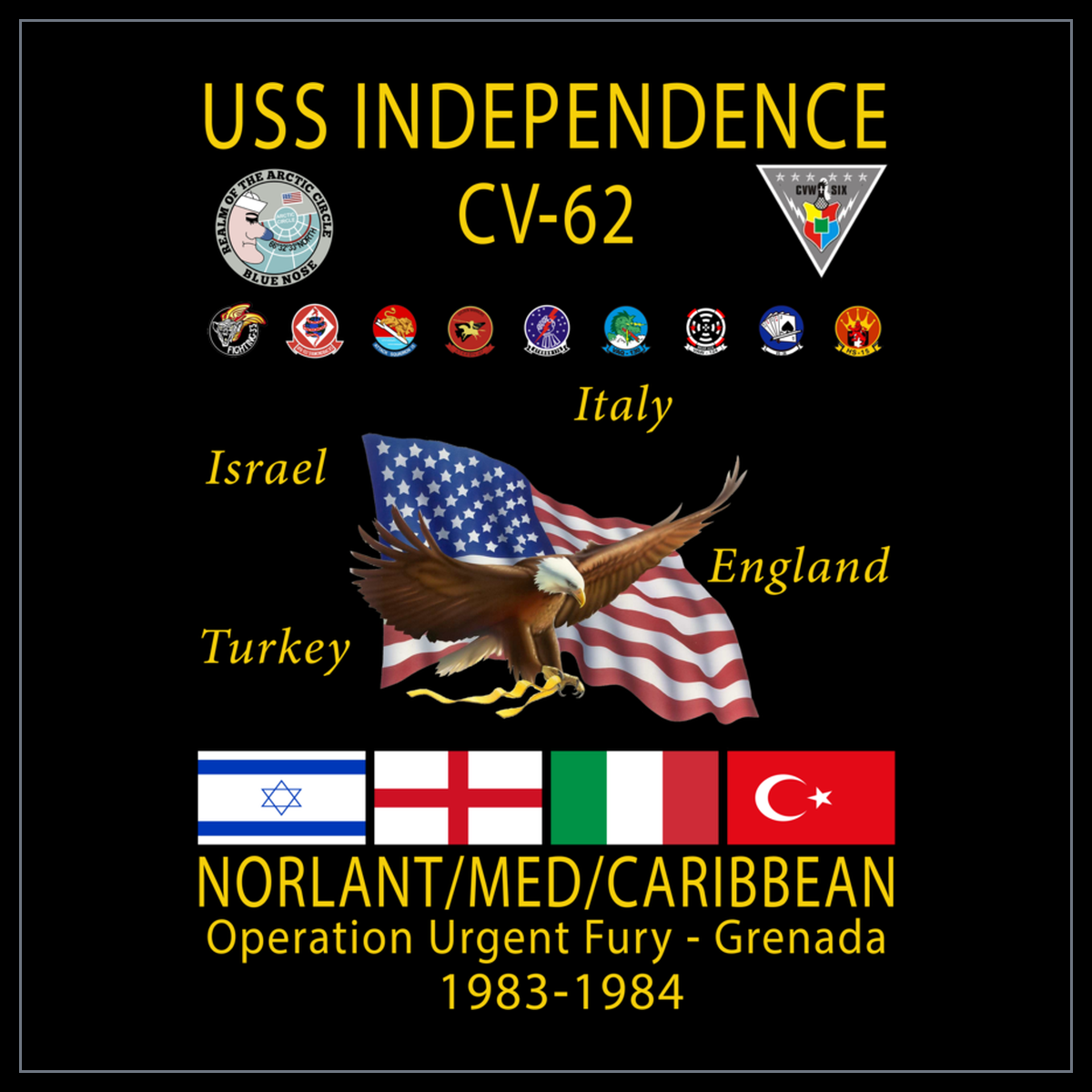 USS Independence CV-62 1983-84 cruise design