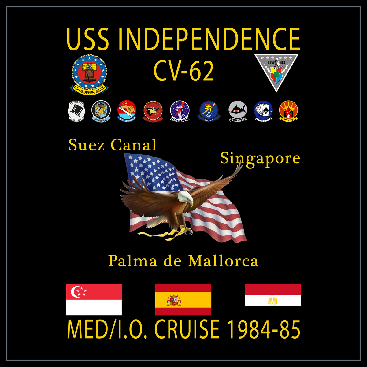 USS Independence CV-62 1984-85 cruise design