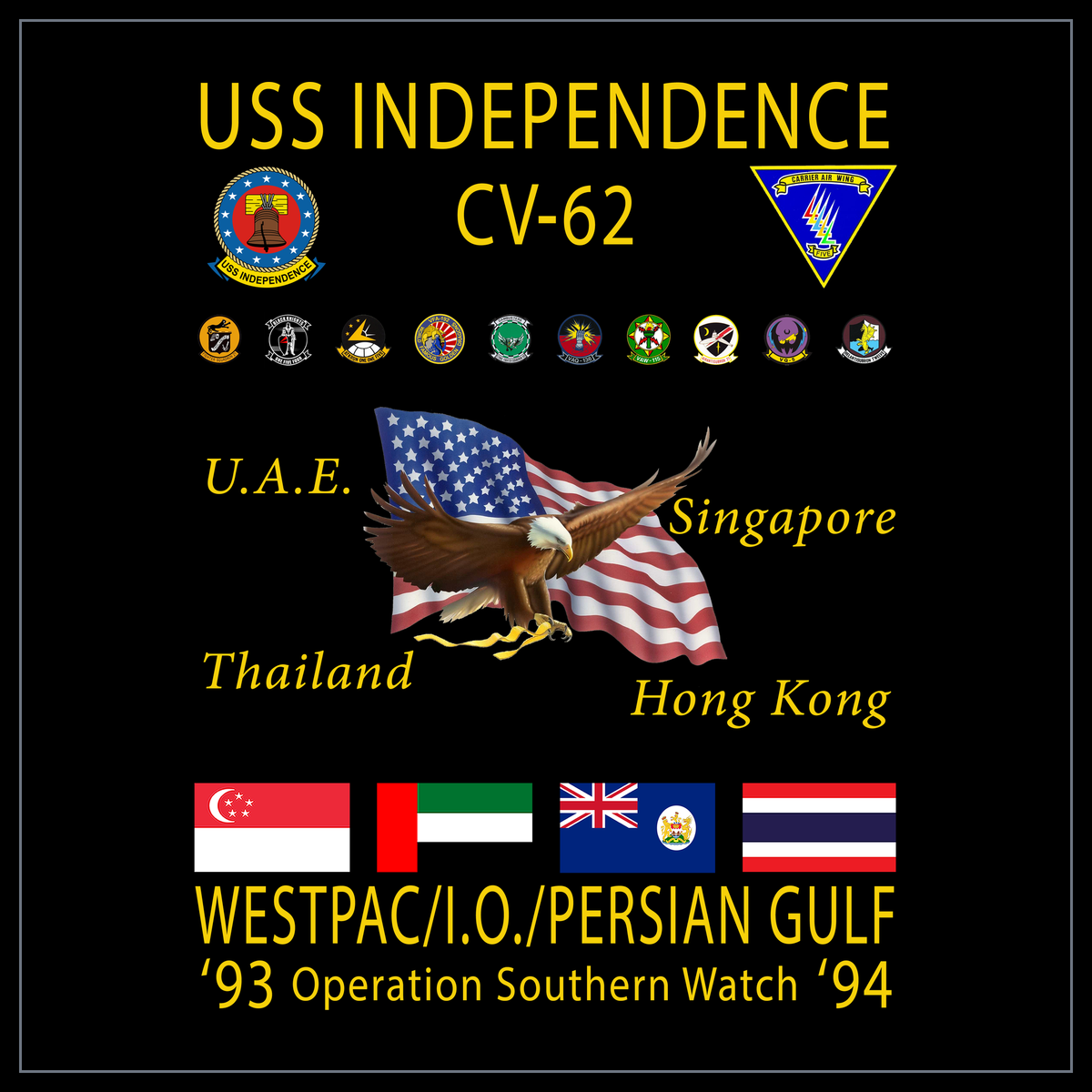 USS Independence CV-62 1993-94 cruise design