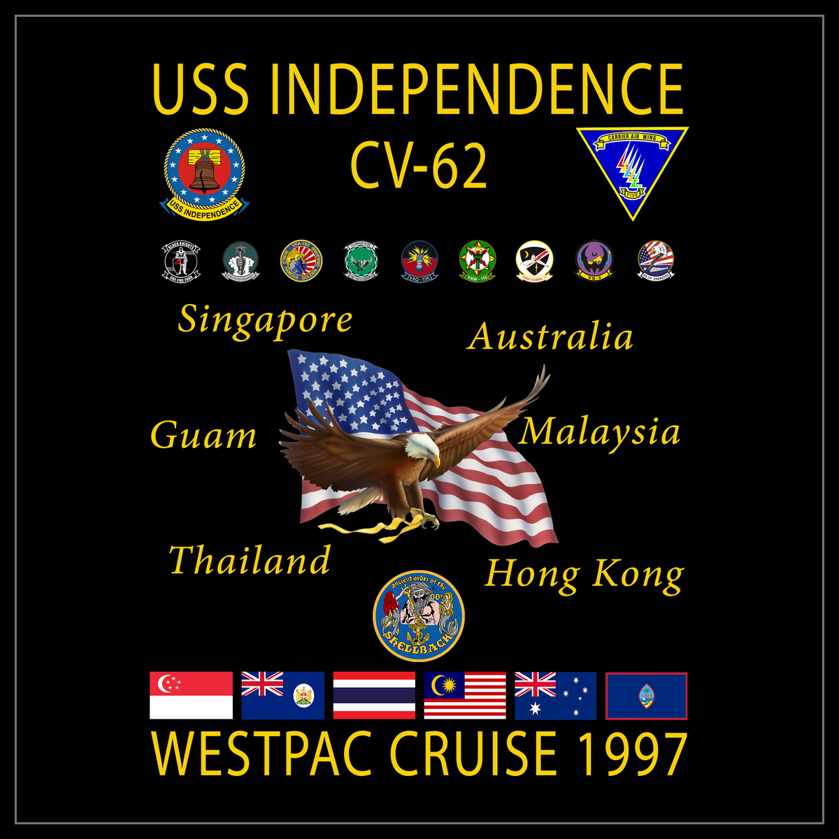 USS Independence CV-62 1997 cruise design